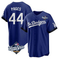 Los Angeles Dodgers #44 Andy Pages Player Royal AmberGomez World Series City Connect Home Game Stitched Jerseys