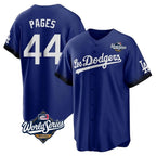 Los Angeles Dodgers #44 Andy Pages Player Royal AmberGomez World Series City Connect Home Game Stitched Jerseys