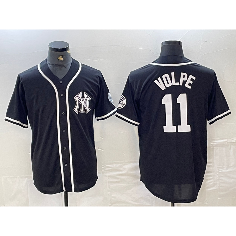 New York Yankees #11 Anthony Volpe Black White AmberGomez Cool Base Stitched Jersey