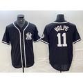 New York Yankees #11 Anthony Volpe Black White AmberGomez Cool Base Stitched Jersey