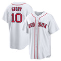 Boston Red Sox #10 Trevor Story White AmberGomez Home Replica Jersey