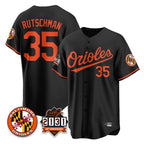 Baltimore Orioles #35 Adley Rutschman Player Black AmberGomez 30th Anniversary of 2131 Home Game Stitched Jerseys