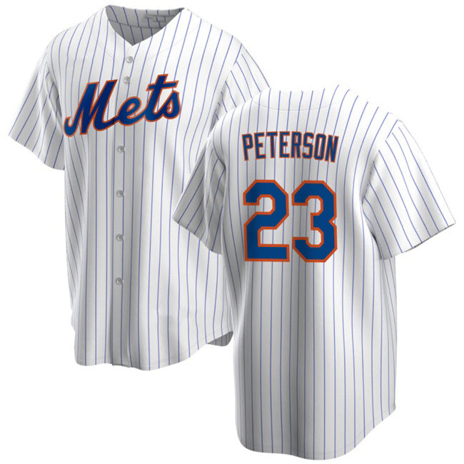 New York Mets #23 David Peterson White AmberGomez Cool Base Stitched Jersey
