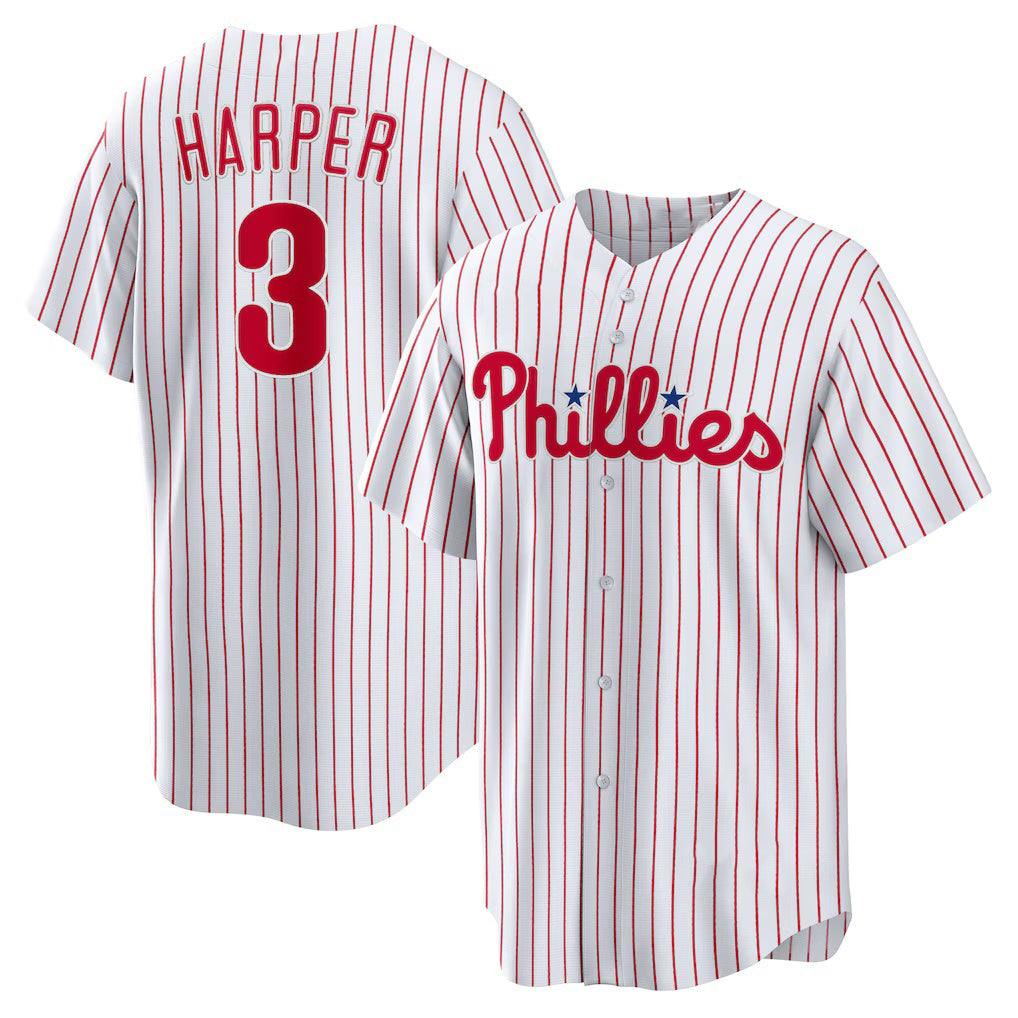Philadelphia Phillies #3 Bryce Harper White AmberGomez Home Replica Player Name Jersey