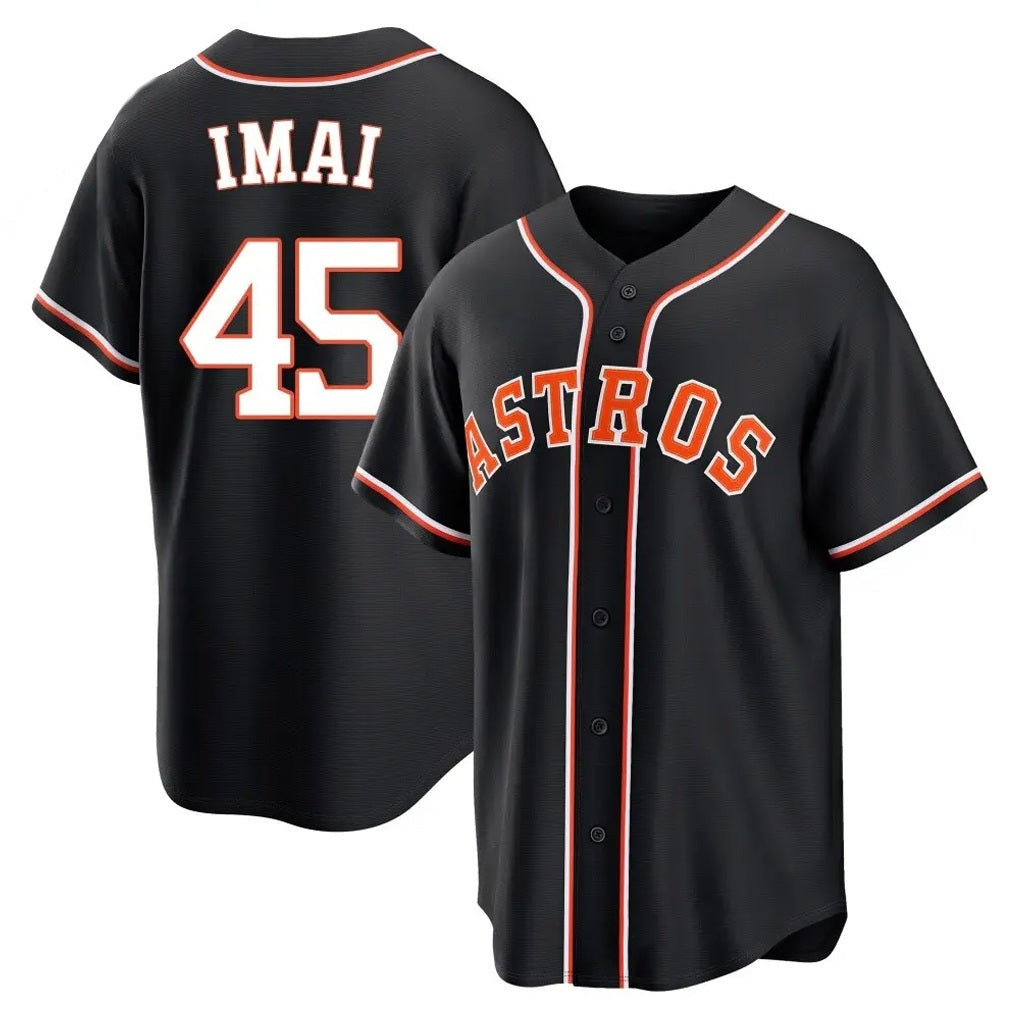 Houston Astros #45 Tatsuya Imai Player Black AmberGomez Fashion Out Home Game Stitched Jerseys