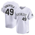 Colorado Rockies #49 Antonio Senzatela Player White AmberGomez Limited Home Stitched Jerseys