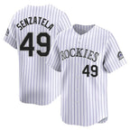 Colorado Rockies #49 Antonio Senzatela Player White AmberGomez Limited Home Stitched Jerseys