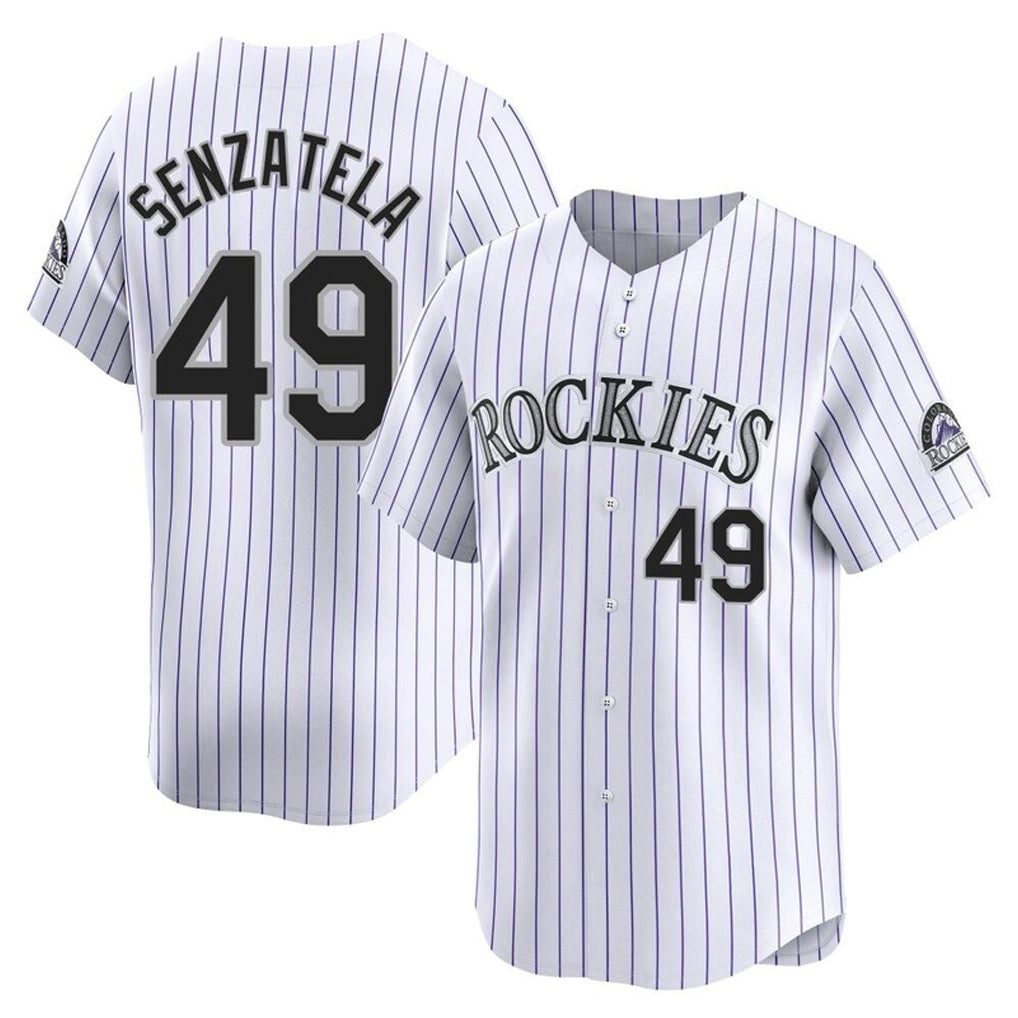 Colorado Rockies #49 Antonio Senzatela Player White AmberGomez Limited Home Stitched Jerseys