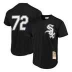 Chicago White Sox #72 Carlton Fisk Player Black AmberGomez Mitchell & Ness Cooperstown Collection Mesh Game Stitched Jerseys
