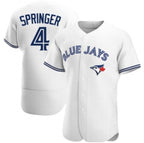 Toronto Blue Jays #4 George Springer White AmberGomez Flex Base Stitched Jersey