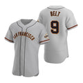 San Francisco Giants #9 Brandon Belt Gray AmberGomez Road Jersey