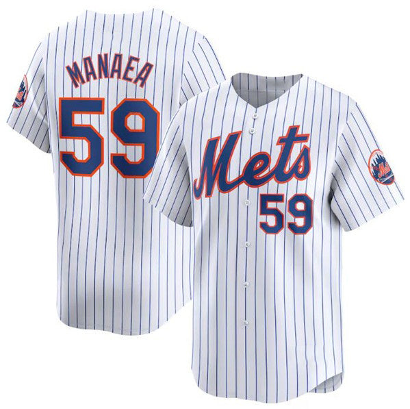 New York Mets #59 Sean Manaea White AmberGomez 2024 Home Limited Stitched Jersey