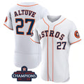 Houston Astros #27 Jose Altuve White AmberGomez 2022 World Series Champions Flex Base Stitched Jersey