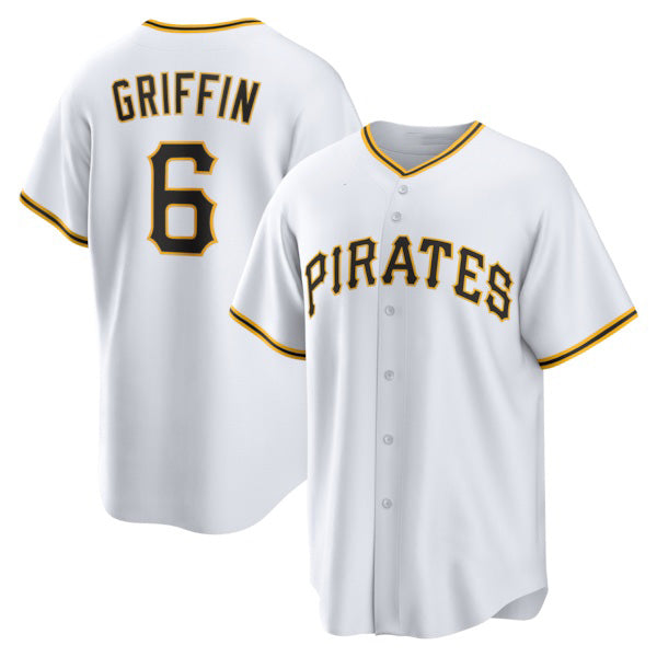Pittsburgh Pirates #6 Konnor Griffin White AmberGomez Home Replica Jersey