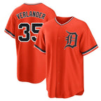 Detroit Tigers #35 Justin Verlander Player Orange AmberGomez Home Game Stitched Jerseys