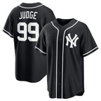 New York Yankees #99 Aaron Judge Black AmberGomez Out Stitched Jersey