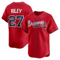 Atlanta Braves #27 Austin Riley Red AmberGomez Alternate Limited Player Jersey