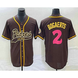 San Diego Padres #2 Xander Bogaerts Brown AmberGomez NEW 2023 City Connect Cool Base Stitched Jersey