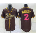 San Diego Padres #2 Xander Bogaerts Brown AmberGomez NEW 2023 City Connect Cool Base Stitched Jersey