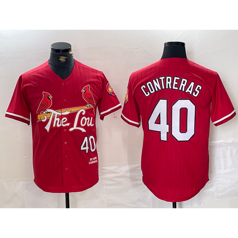 St. Louis Cardinals #40 Willson Contreras Red AmberGomez 2024 City Connect Limited Stitched Jersey