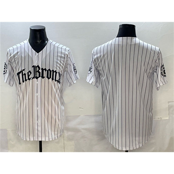 New York Yankees Blank White AmberGomez Pinstripe 'Gothic Legacy Edition' Vapor Premier Limited Stitched Jersey