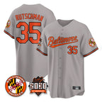 Baltimore Orioles #35 Adley Rutschman Player Gray AmberGomez 30th Anniversary of 2131 Home Game Stitched Jerseys