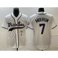 Chicago White Sox #7 Tim Anderson Number White AmberGomez Cool Base Stitched Jersey