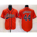 Houston Astros #44 Yordan Alvarez Orange AmberGomez With Patch Cool Base Stitched Jersey