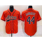 Houston Astros #44 Yordan Alvarez Orange AmberGomez With Patch Cool Base Stitched Jersey