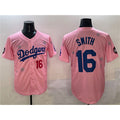 Los Angeles Dodgers #16 Will Smith Pink AmberGomez 2025 Tokyo Series Limited Stitched Jersey