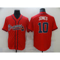 Atlanta Braves #10 Chipper Jones Red AmberGomez Stitched Cool Base Jersey