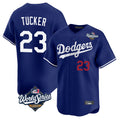 Los Angeles Dodgers #23 Kyle Tucker Player Royal AmberGomez World Series Limited Home Stitched Jerseys