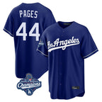 Los Angeles Dodgers #44 Andy Pages Player Royal AmberGomez World Series Meet Game Stitched Jerseys