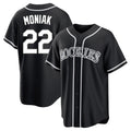 Colorado Rockies #22 Mickey Moniak Player Black AmberGomez Fashion Out Home Game Stitched Jerseys