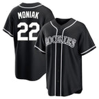 Colorado Rockies #22 Mickey Moniak Player Black AmberGomez Fashion Out Home Game Stitched Jerseys