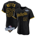 Los Angeles Dodgers #50 Mookie Betts Player Black AmberGomez World Series Snake Skin City Limited Elite Home Stitched Jerseys