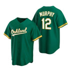 Oakland Athletics #12 Sean Murphy Green AmberGomez Cool Base Stitched Jersey 2