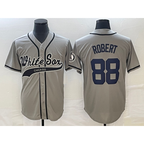 Chicago White Sox #88 Luis Robert Grey AmberGomez Cool Base Stitched Jersey 2