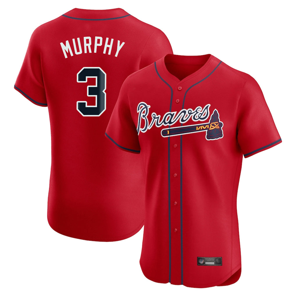 Atlanta Braves #3 Dale Murphy Player Red AmberGomez Limited Elite Home Game Stitched Jerseys