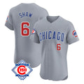 Chicago Cubs #6 Matt Shaw Player Gray AmberGomez Road 150th Anniversary Limited Elite Home Stitched Jerseys