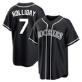 Colorado Rockies #7 Matt Holliday Player Black AmberGomez Fashion Out Home Game Stitched Jerseys