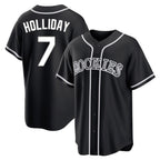Colorado Rockies #7 Matt Holliday Player Black AmberGomez Fashion Out Home Game Stitched Jerseys