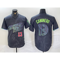 Tampa Bay Rays #13 Junior Caminero Number Charcoal AmberGomez 2024 City Connect Limited Stitched Jersey 2