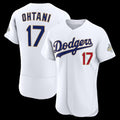 Los Angeles Dodgers #17 Shohei Ohtani White AmberGomez 2026 Gold Collection Authentic Jersey