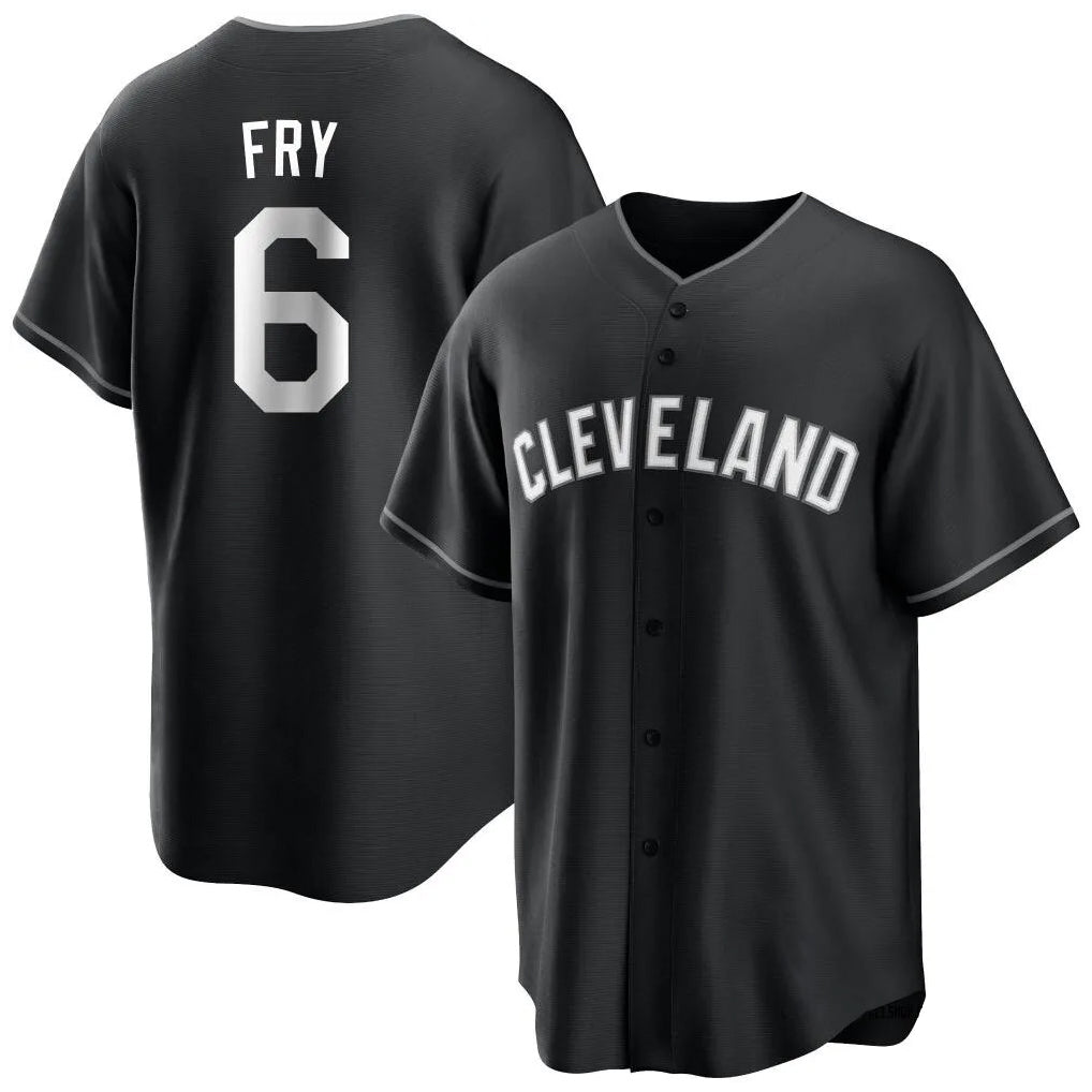 Cleveland Guardians #6 David Fry Player Black AmberGomez Home Game Stitched Jerseys