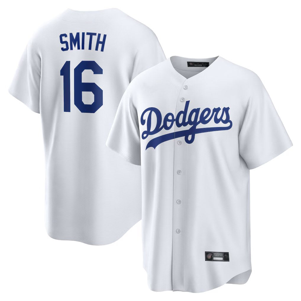 Los Angeles Dodgers #16 Will Smith Player White AmberGomez Game Home Stitched Jerseys