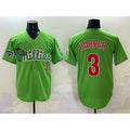 Philadelphia Phillies #3 Bryce Harper Light Green AmberGomez Phanatic With 2024 Division Champions Patch Limited Stitched Jersey