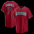 Arizona Diamondbacks #7 Corbin Carroll Crimson AmberGomez Alternate 2 Replica Jersey