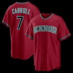 Arizona Diamondbacks #7 Corbin Carroll Crimson AmberGomez Alternate 2 Replica Jersey
