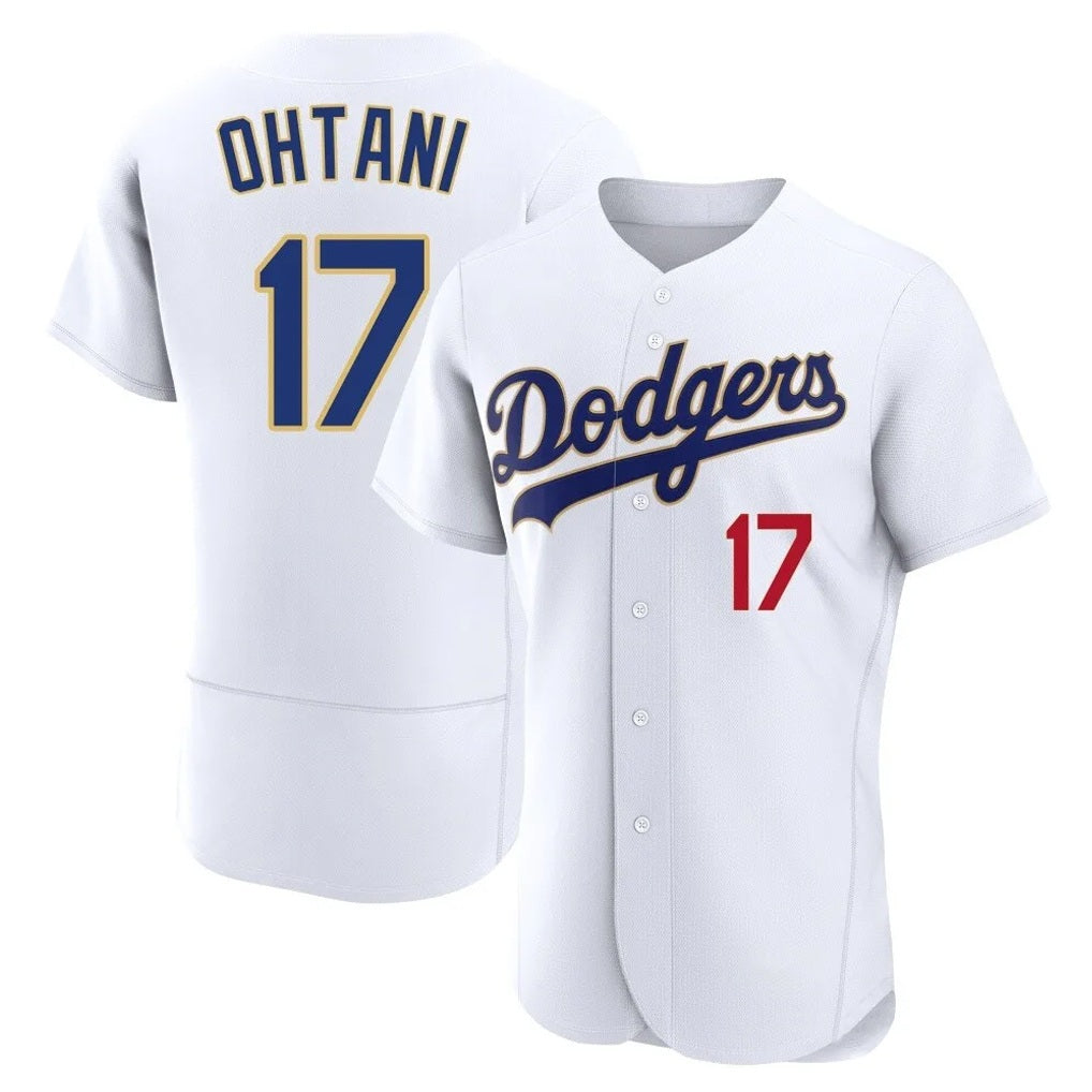 Los Angeles Dodgers #17 Shohei Ohtani Player Gold White AmberGomez 2026 Collection Stadium Limited Elite Stitched Jerseys